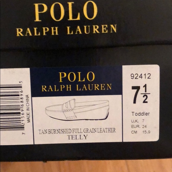 Ralph lauren toddlers tan leather telly loafers